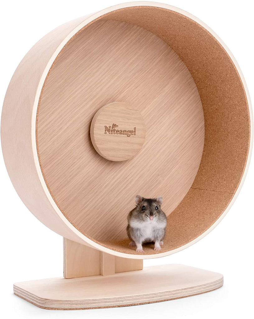 Niteangel Wooden Hamster Exercise Wheel:- Silent Hamster