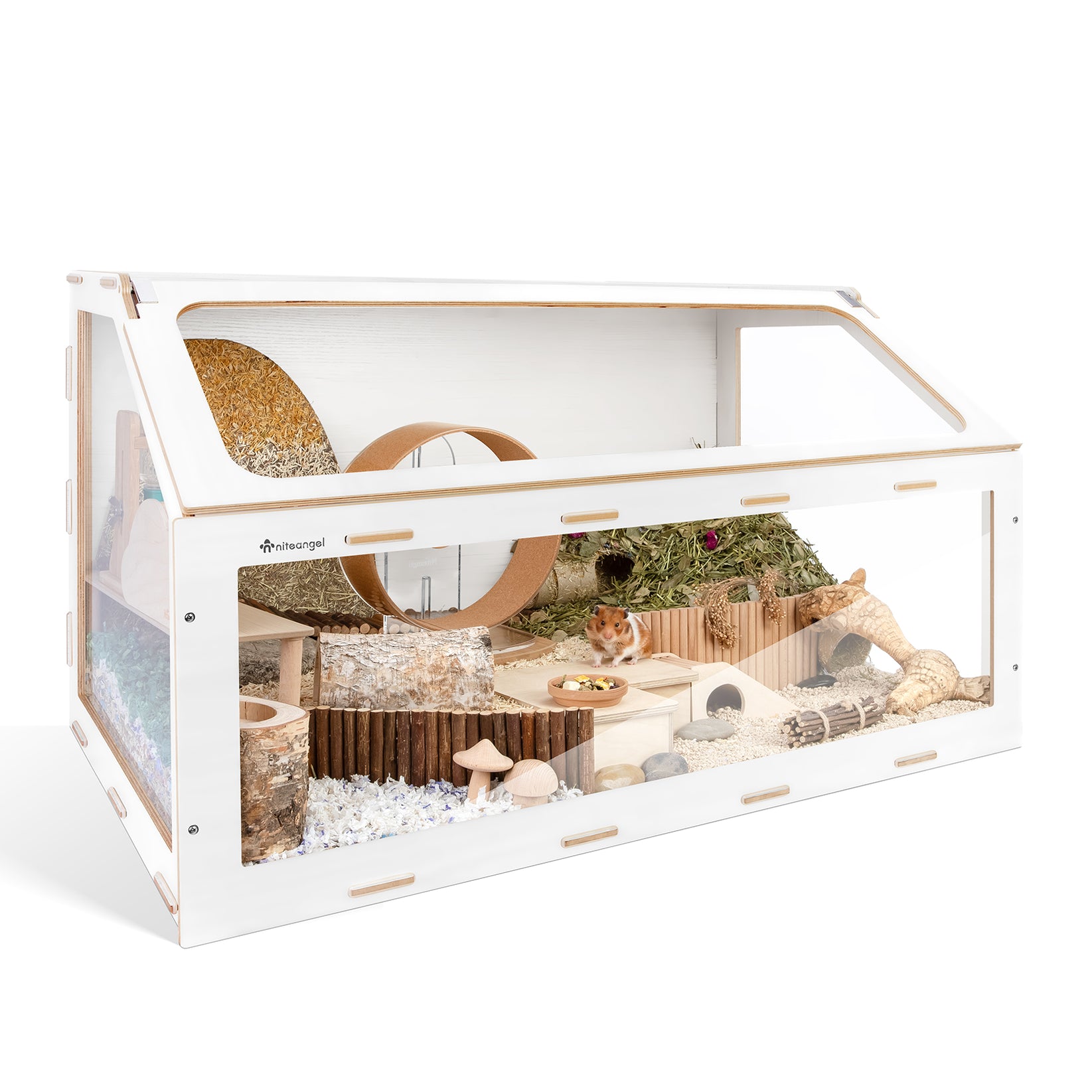 Niteangel Vista Hamster Cage W/ Oblique Opening - MDF Aspen Small Anim ...